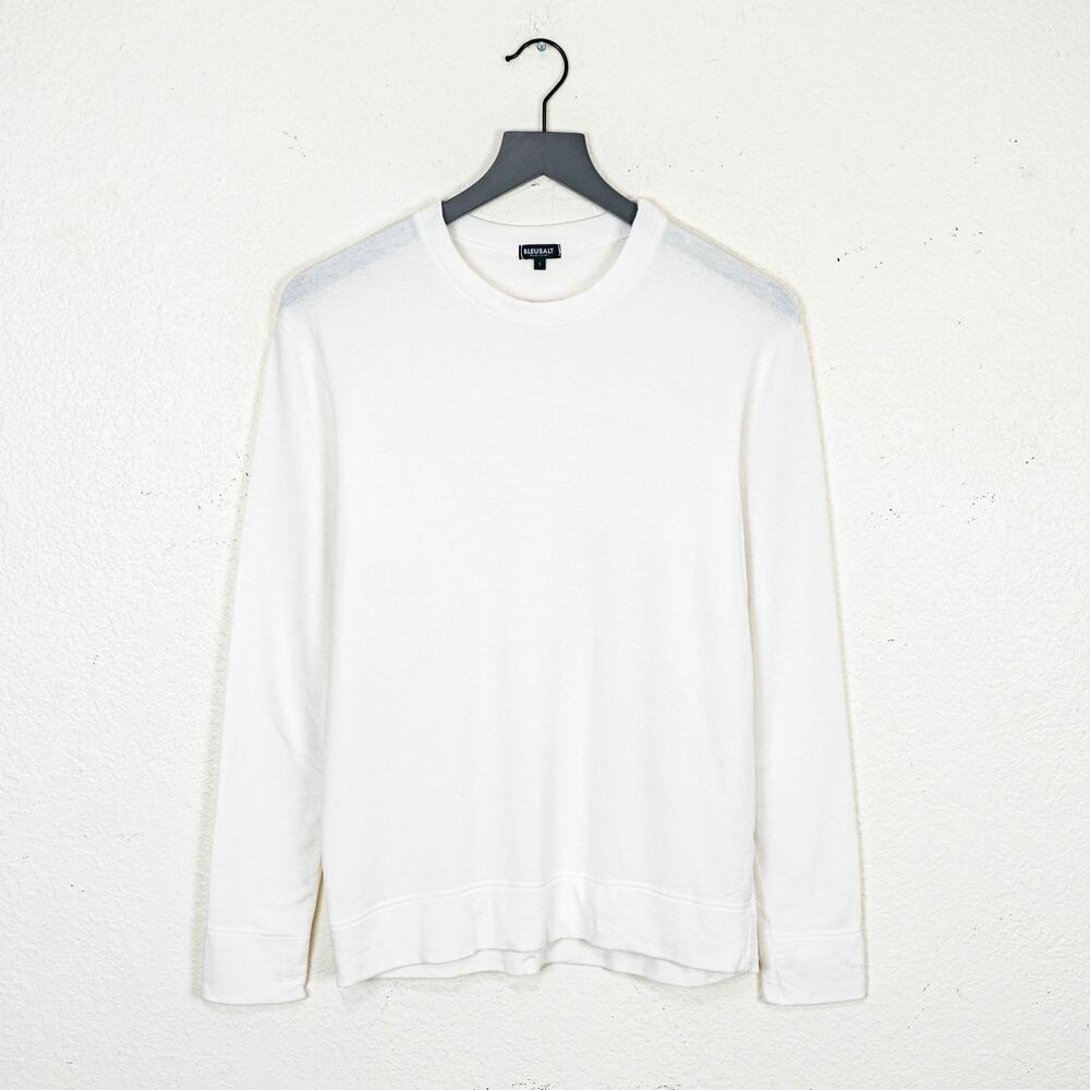 BLEUSALT Malibu White Crew Pullover Modal jersey size 1